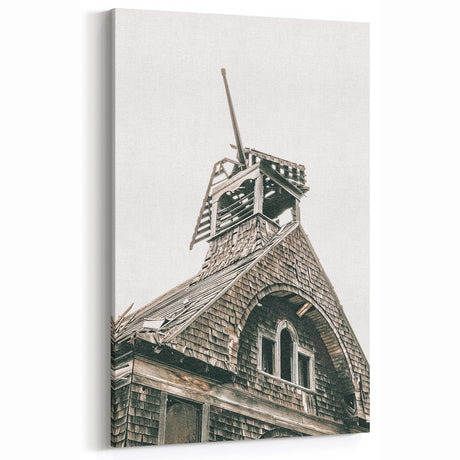 Vintage Farmhouse Wall Art - Rustic Shingled Roof for Country Decor