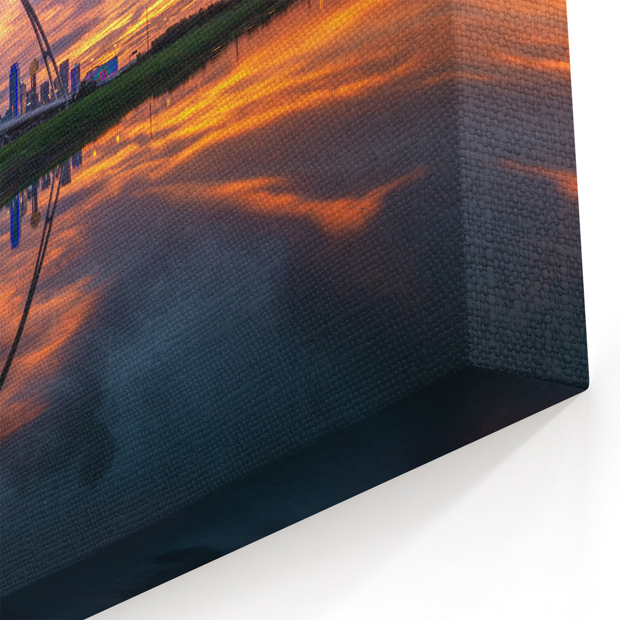 Texas Urban Landscape Canvas - Dallas Cityscape Prints Bridge Sunset