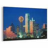 Dallas Night View Art - Iconic Dallas Skyline Texas Cityscape Print