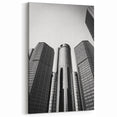 Modern Detroit Skyscraper Art – Bold Black and White Cityscape Wall Art