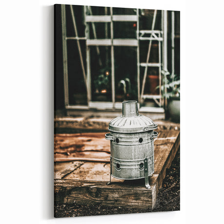 Rustic Farmhouse Metal Stove Wall Art - Vintage Country Style Decor
