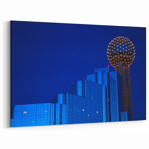 Dallas Skyline Wall Art - Blue Night Texas Cityscape Iconic Architecture