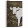 Farmhouse Wall Art: Rustic Calf Portrait in Country Meadow Décor