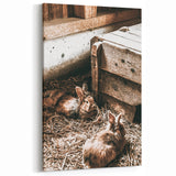 Farmhouse Wall Art: Cozy Rabbits in Rustic Barn Décor