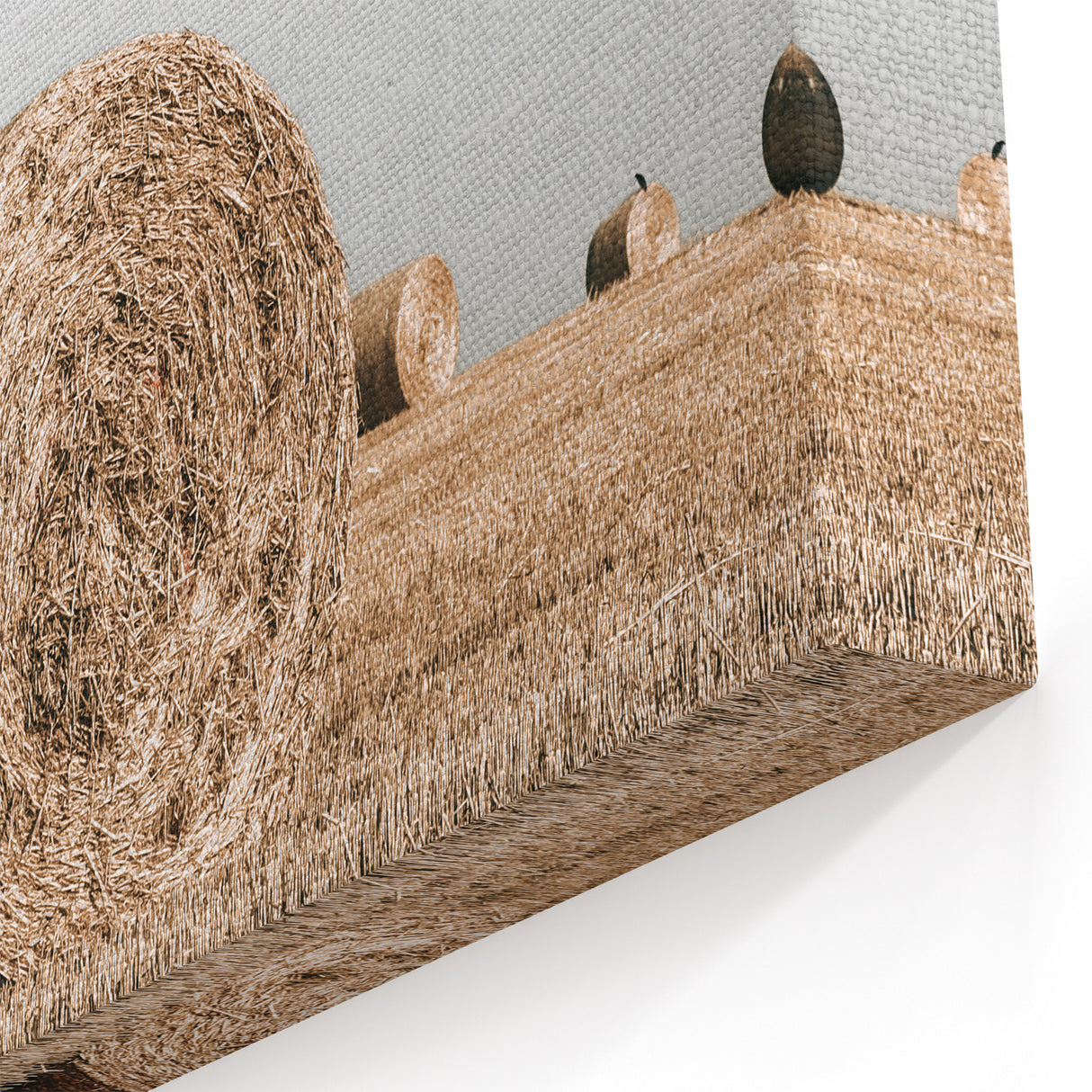 Farmhouse Wall Art: Hay Bales in Open Field Country Décor