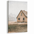 Farmhouse Wall Art: Rustic House with Mountain Backdrop Country Décor