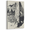 Dark Cityscape and Raven Print - Mysterious Gothic Wall Art Decor