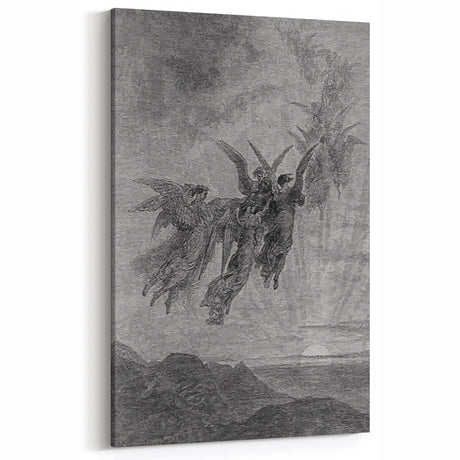 Angels Ascending Print - Mystical Gothic Celestial Wall Art Decor