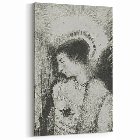 Victorian Lady with Halo Print - Elegant Gothic Portrait Wall Art