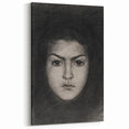 Intense Portrait Sketch - Mysterious Gothic Character Wall Art Print