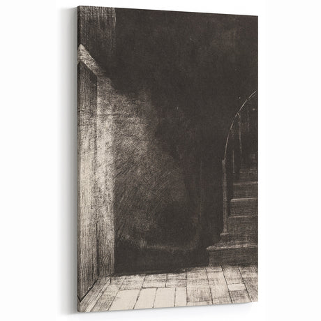 Shadowy Gothic Wall Art - Vintage Dark Staircase Gothic Decor