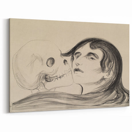 Memento Mori Gothic Art - Vintage Skeleton and Woman Gothic Print