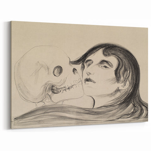 Memento Mori Gothic Art - Vintage Skeleton and Woman Gothic Print