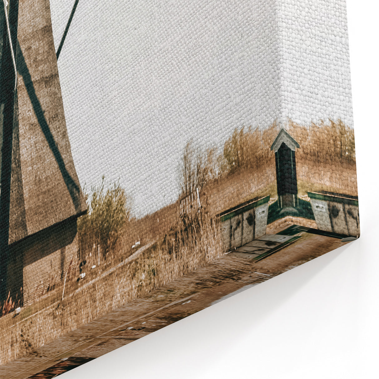 Farmhouse Wall Art: Rustic Windmill by the Water for Country Style Decor