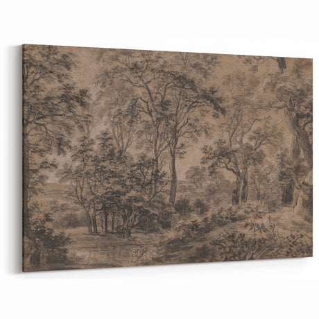 Medieval Gothic Canvas - Vintage Forest Scene for Dark Decor Style