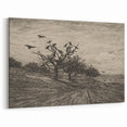 Gothic Artworks - Crows in Barren Landscape for Dark Decor Style