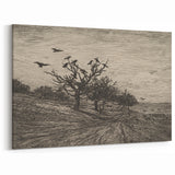 Gothic Artworks - Crows in Barren Landscape for Dark Decor Style