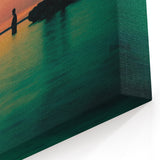 Dallas Skyline Wall Art - Sunset Silhouette by Texas Urban Landscape Canvas