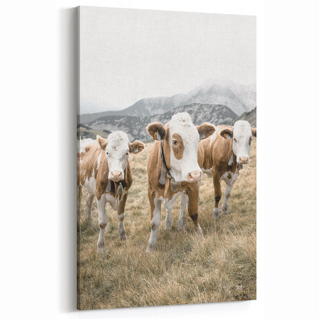 Farmhouse Wall Art: Pastoral Cows in Meadow for Rustic Farmhouse Decor