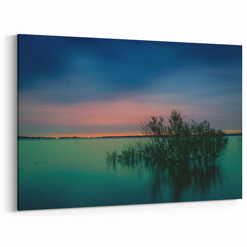 Texas Urban Landscape Canvas - Tranquil Dallas Cityscape Prints at Sunset