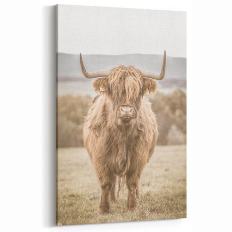 Farmhouse Wall Art: Majestic Highland Cow for Rustic Country Decor