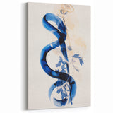 Modern Electric Wall Art - Abstract Blue Floral and Fluid Motion Design