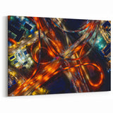 Dallas Cityscape Prints - Iconic Urban Highway by Texas Night View Art