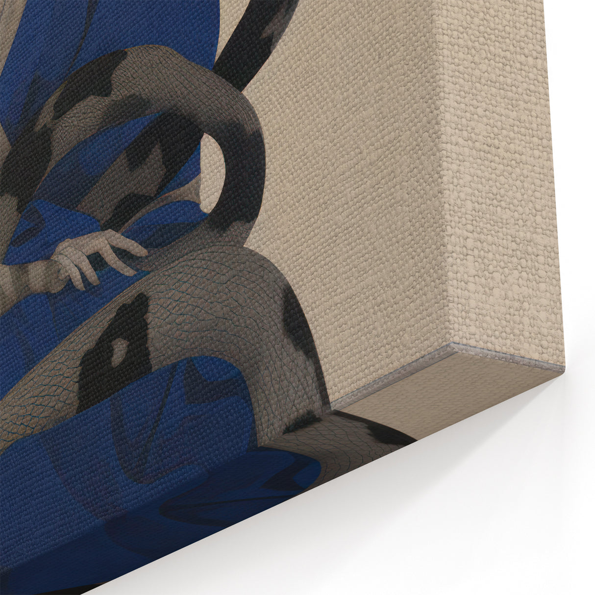 Electric Art Canvas - Mysterious Blue Robe and Serpent Abstract Portrait