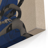 Electric Art Canvas - Mysterious Blue Robe and Serpent Abstract Portrait