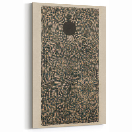 Electric Art Canvas - Intricate Monochrome Circular Dot Pattern Design
