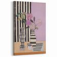 Modern Electric Art Canvas - Lilac Floral Arrangement with Bold Stripes