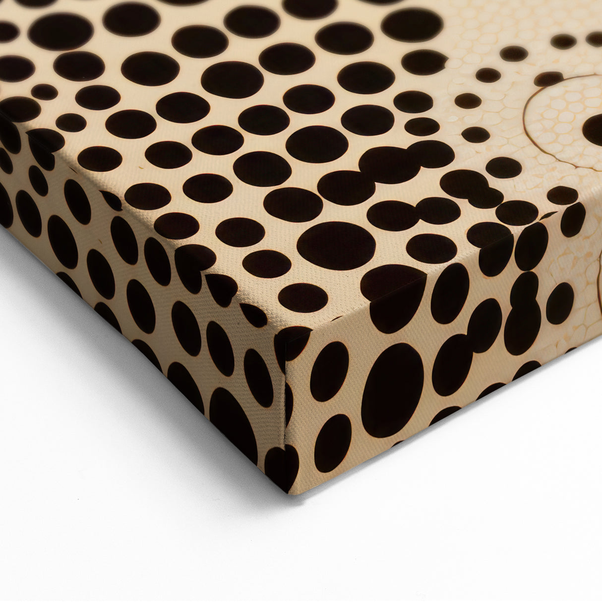 Abstract Electric Art Canvas - Bold Black Circles on Beige Pattern Design