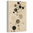 Electric Art Canvas - Minimalist Black and Beige Floating Circle Design