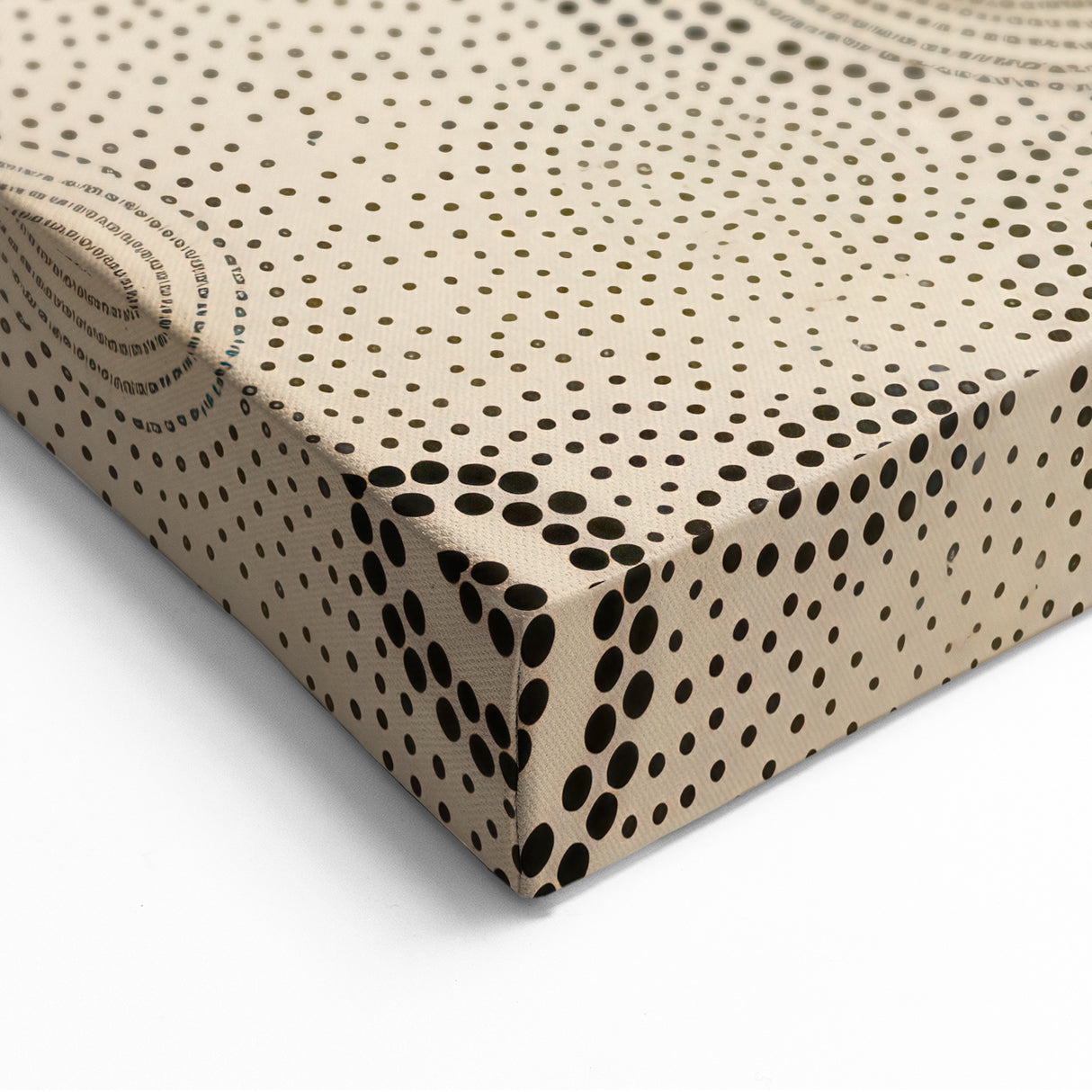 Electric Art Canvas - Abstract Black Spiral Dots on Beige Background