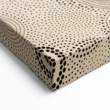 Electric Art Canvas - Abstract Black Spiral Dots on Beige Background