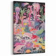 Electric Art Canvas - Vibrant Fantasy Jungle with Colorful Creatures
