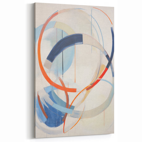 Electric Art Canvas - Dynamic Abstract Circles in Blue and Orange