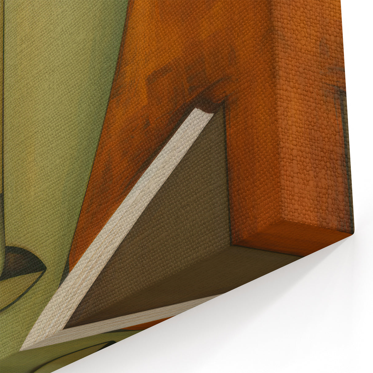 Electric Art Canvas - Abstract Portrait in Green and Burnt Orange