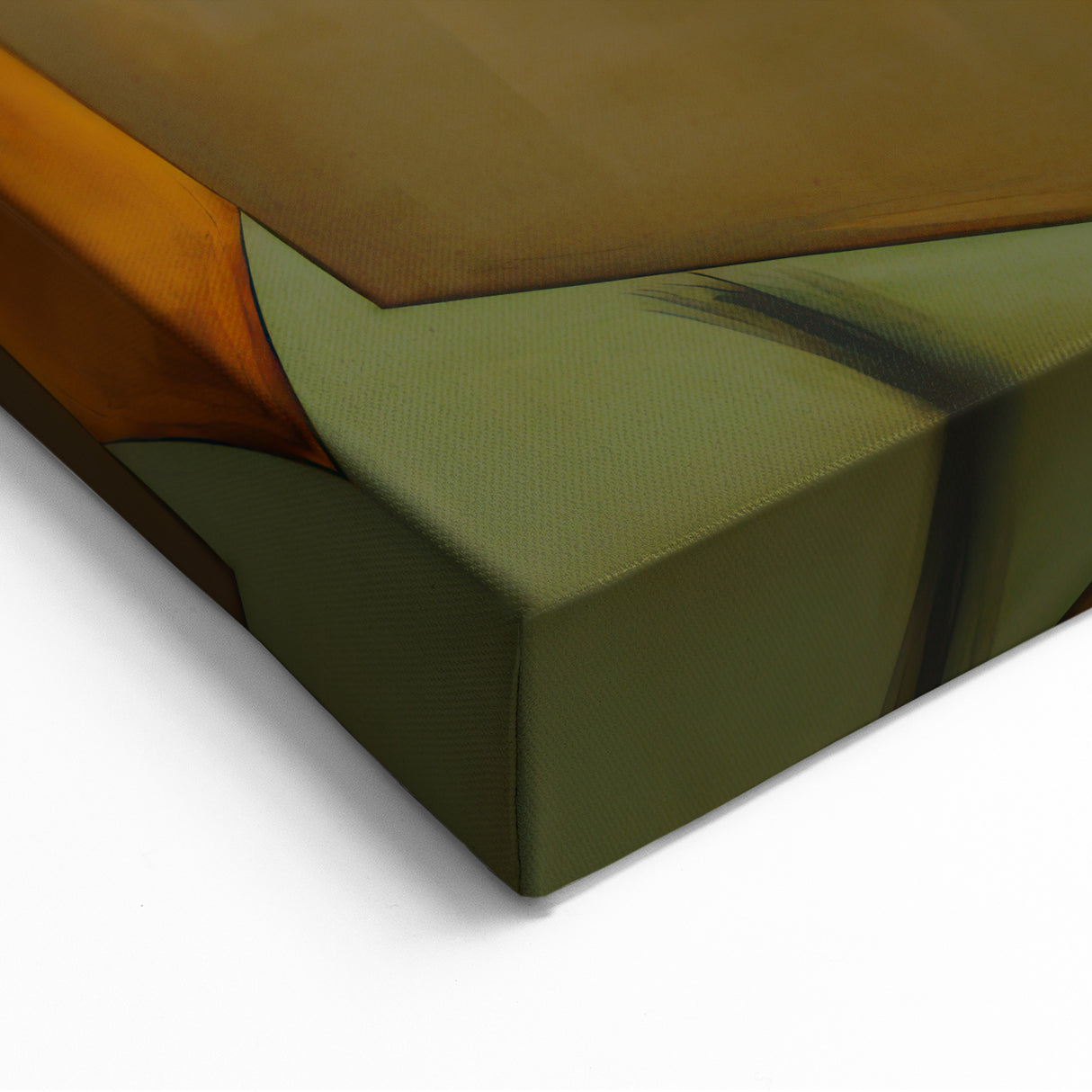 Electric Art Canvas - Abstract Portrait in Green and Burnt Orange