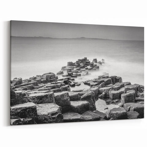 Northern Ireland Wall Art – Giant's Causeway Black and White Print