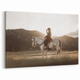 Country Style Art - Cowboy and Horse Farmhouse Wall Decor for Rustic Homes