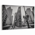 Black and White Detroit Street Scene – Captivating Urban Cityscape Art