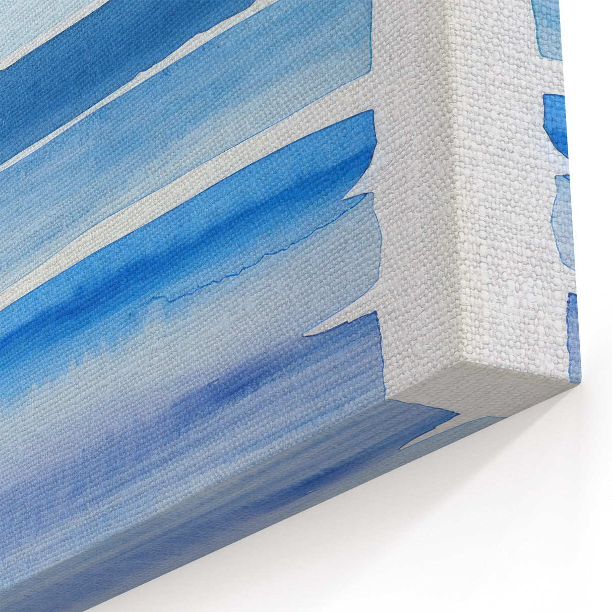 Coastal Wall Art: Blue Watercolor Stripes - Nautical Abstract Print