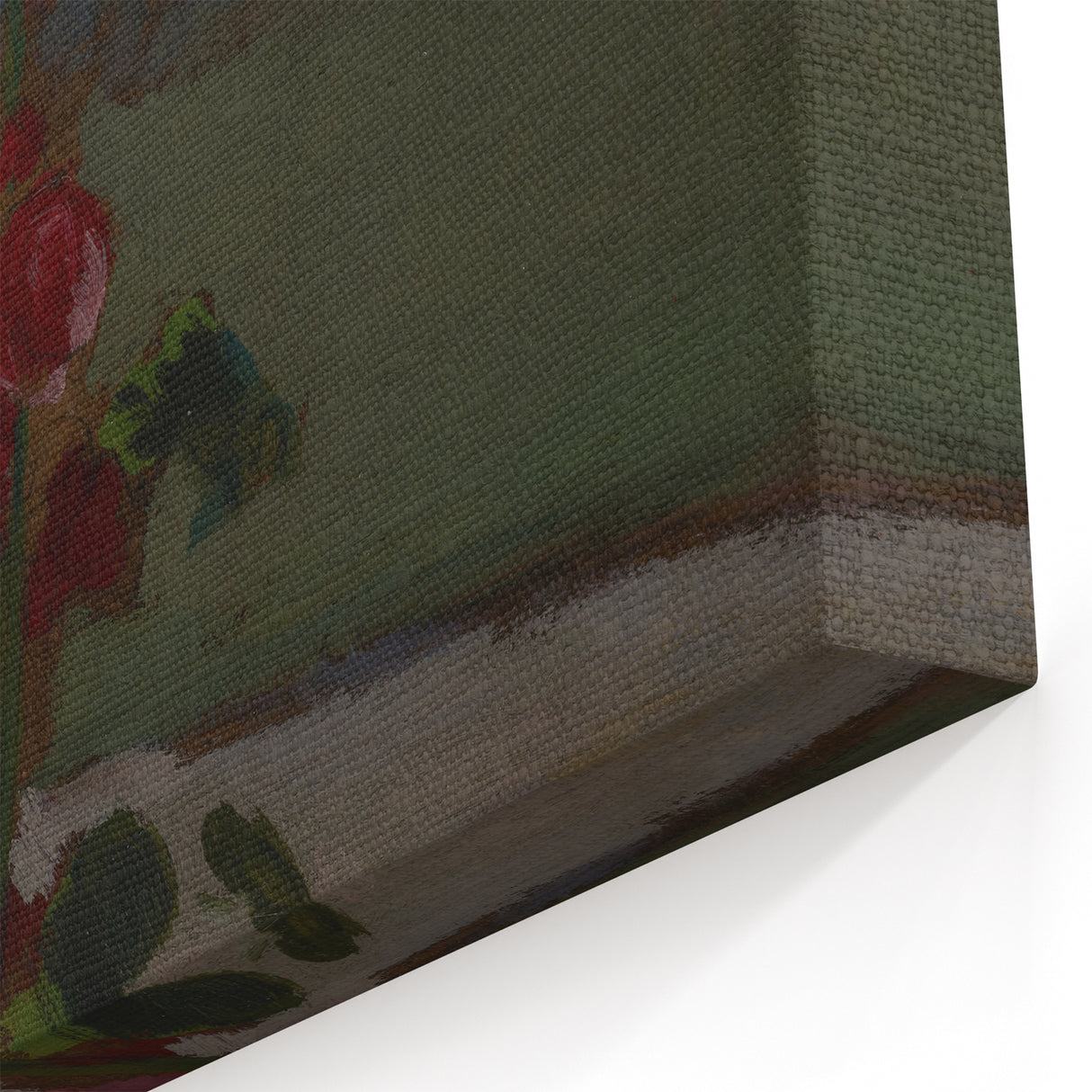Dark Moody Floral Art: Red Flower Landscape Print for Home Decor