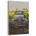 Vintage Car Vineyard Art - Rustic Farmhouse Wall Deco
