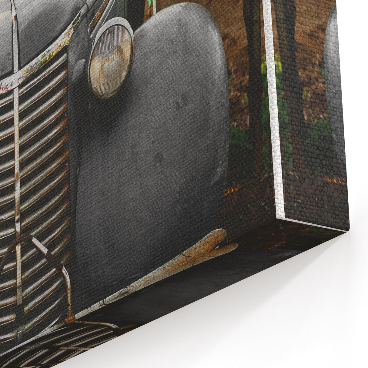Vintage Car Vineyard Art - Rustic Farmhouse Wall Deco