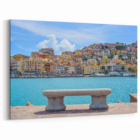 Porto Canvas Art - Vibrant Waterfront Hillside View