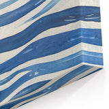 Coastal Wall Art: Wavy Blue Lines - Abstract Ocean-Inspired Watercolor Print