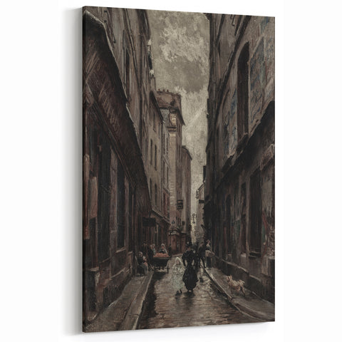 Moody Art Prints - Vintage Street Scene in Timeless Dark Tones