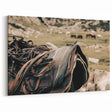 Rustic Saddle and Horses Farmhouse Wall Art – Country Style Decor
